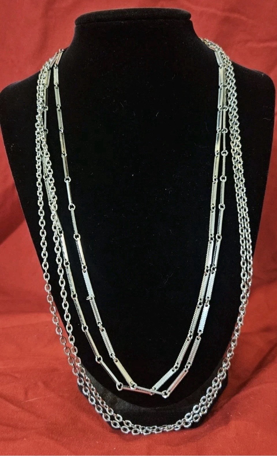 Silver Tone Double Strand 49” Long Necklace By Celebrity