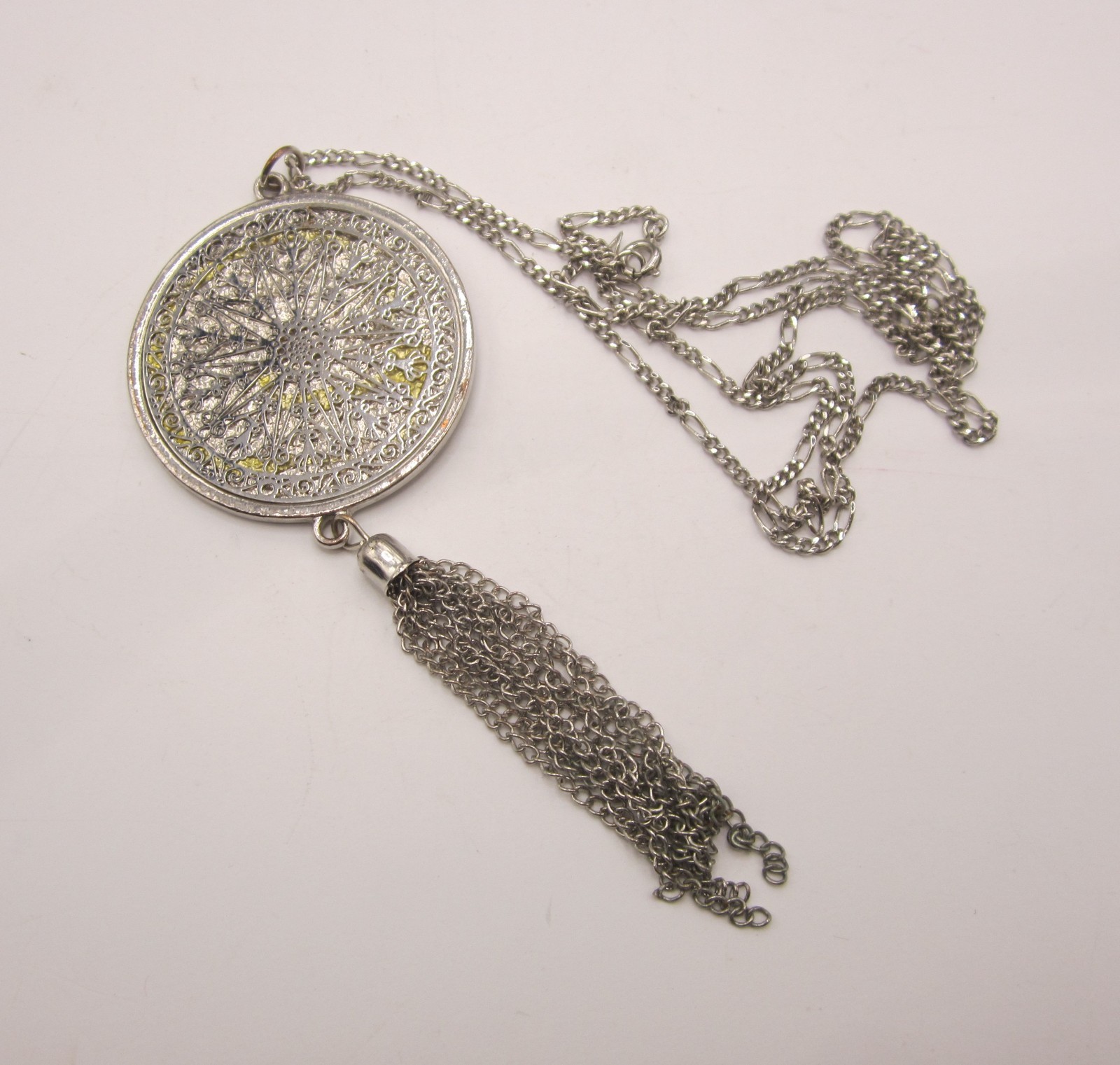 Filigree, Lace-Like Pattern Pendant/Necklace 28”