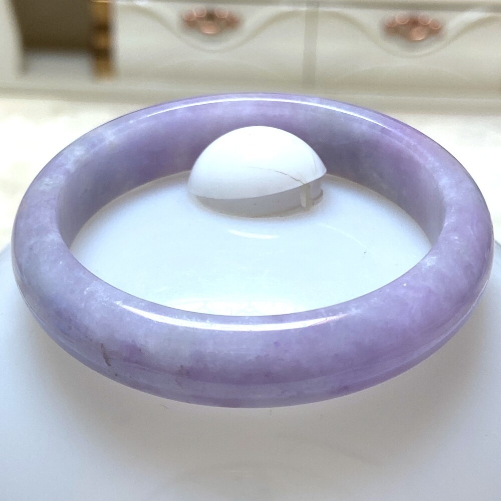 Certified Grade A Lavender 56-57mm Natural Burma Jade jadeite Bangle Bracelet