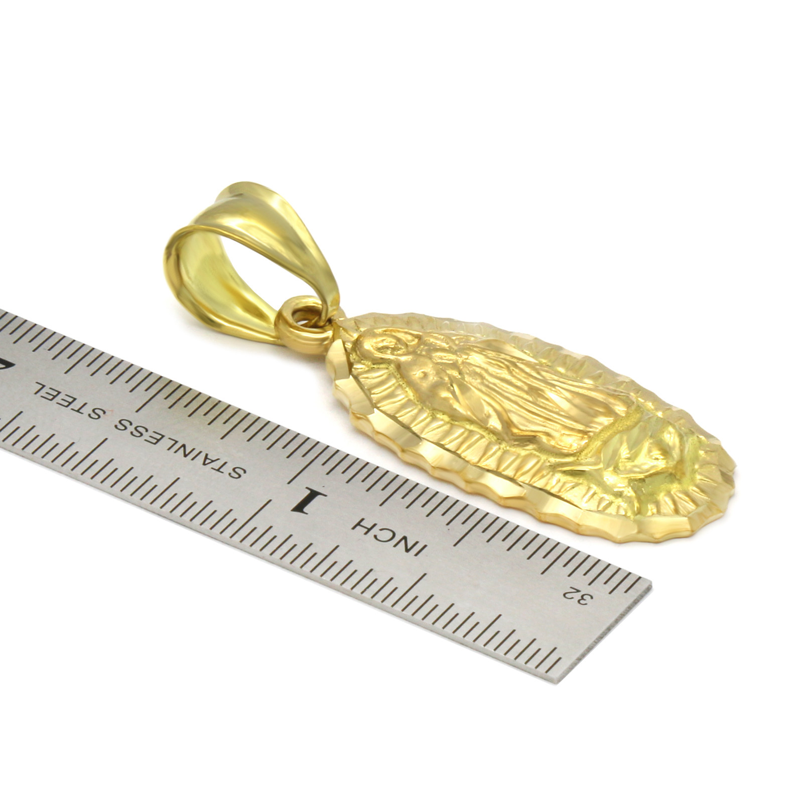 Mens 14k Gold Plated Guadalupe Pendant 5mm 24″ Cuban Necklace Chain(K-4)