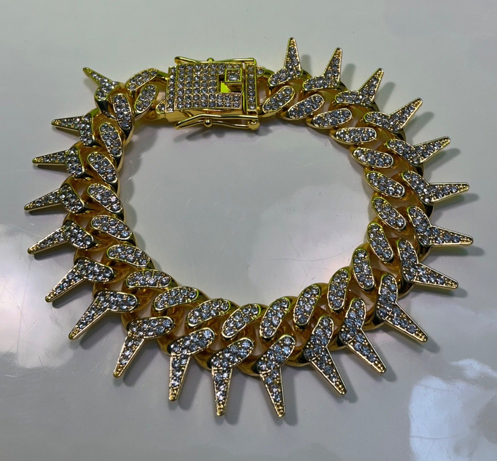 New Spike Chain Necklace 20 inches & Bracelet 8 Lot Men Women Teen Hip Hop Punk