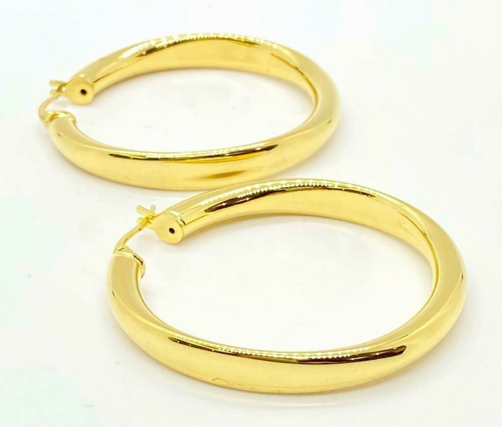 QVC Steel by Design Stainless Steel Round Hoop Earrings Goldrtone
