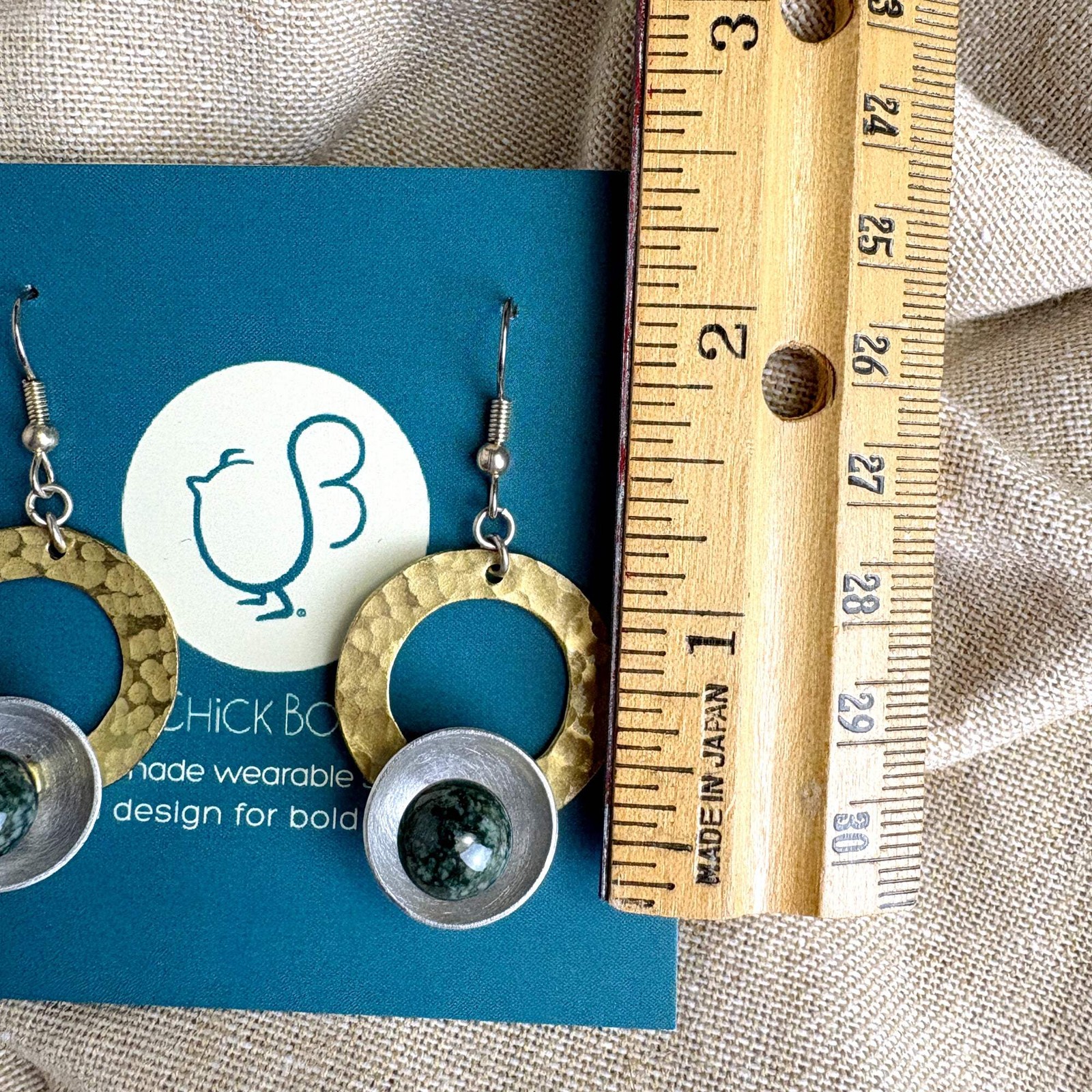 Chick Boss handmade modernist wearable sculpture earrings – fair trade