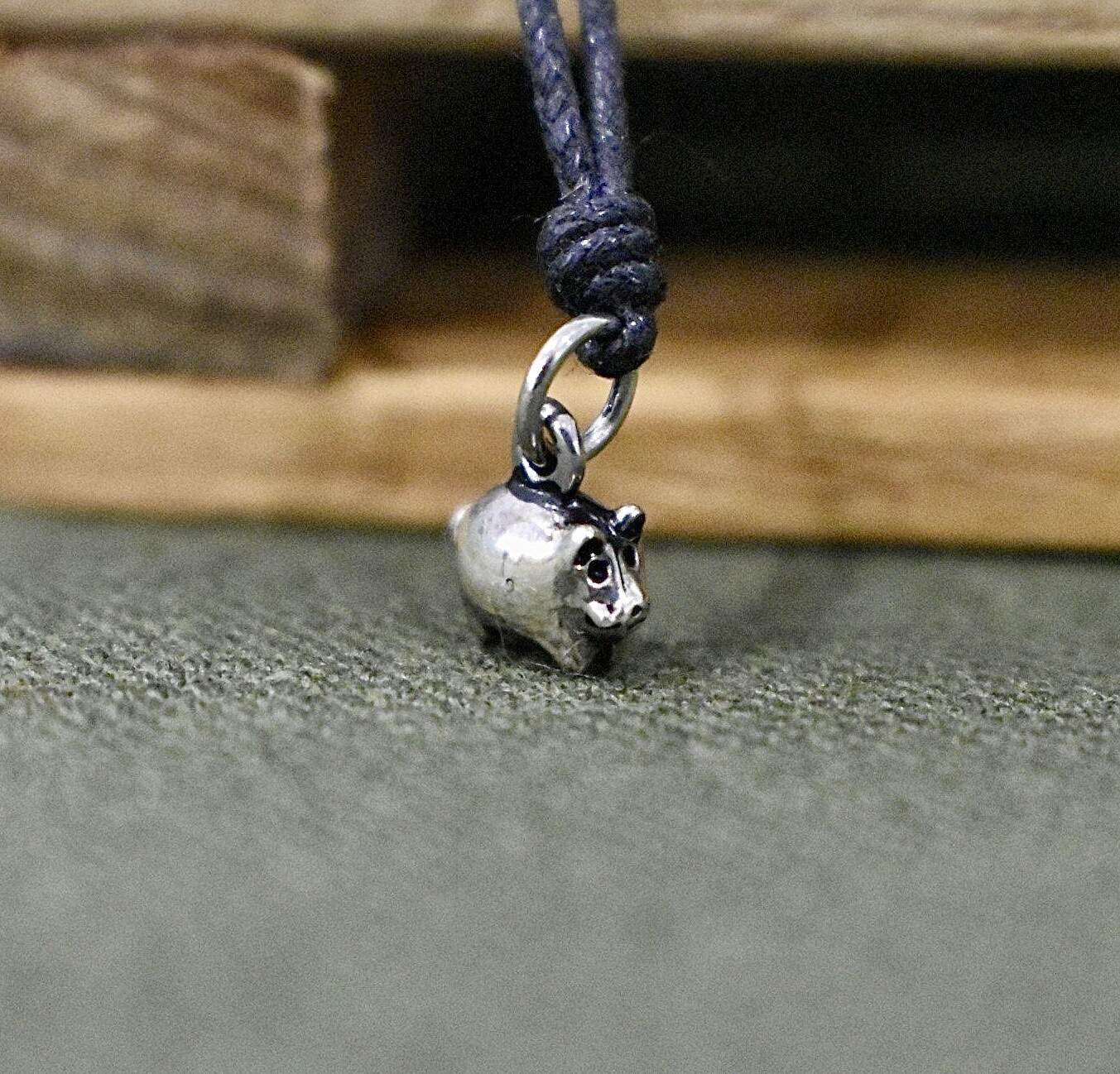 Detailed Pig’s Head 92.5 Sterling Silver Brass Necklace Pendant Jewelry