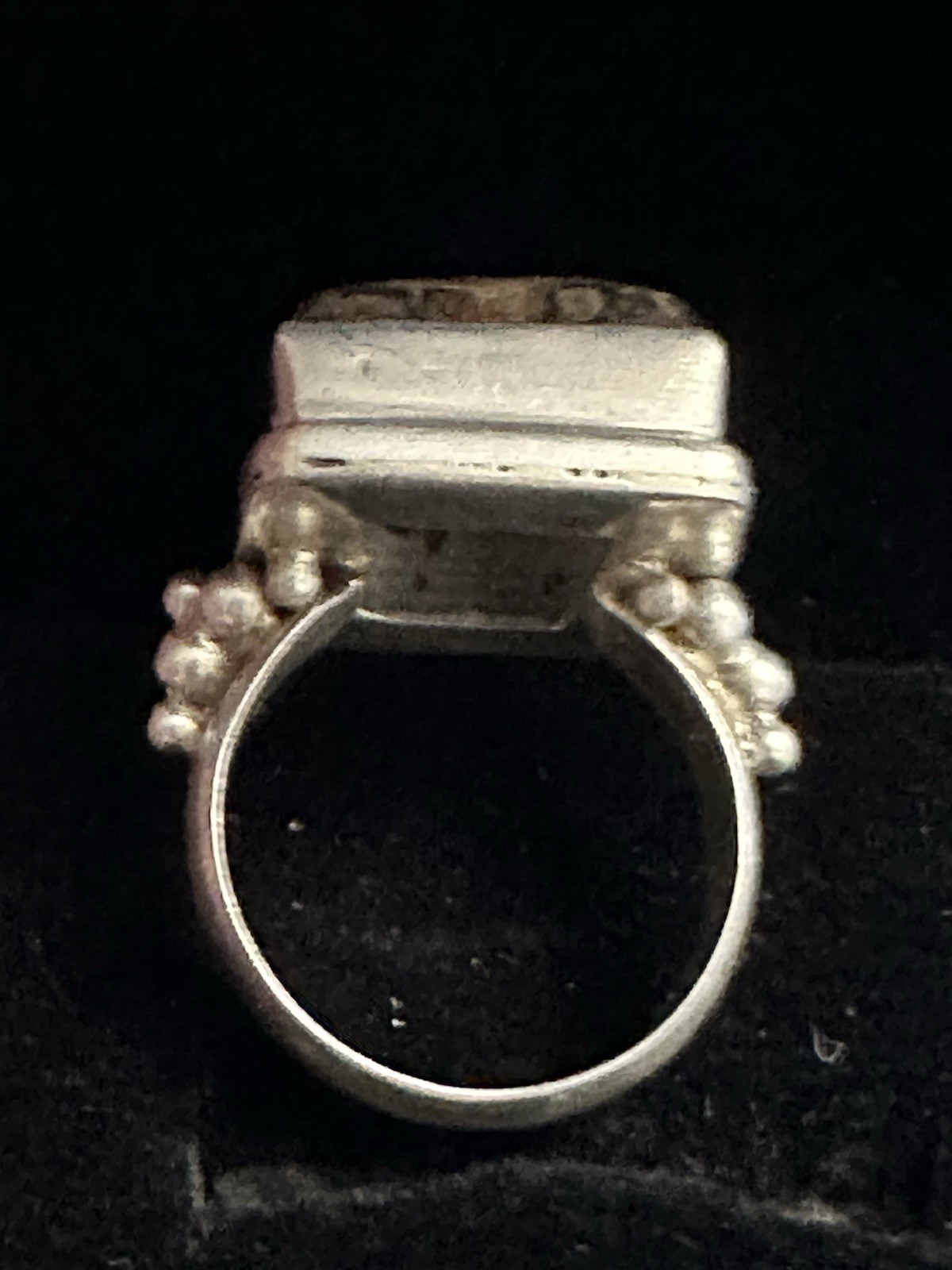 Vintage Rectangular Jasper Bezel Set 925 Sterling Silver 10.3 gr Ring Size 7