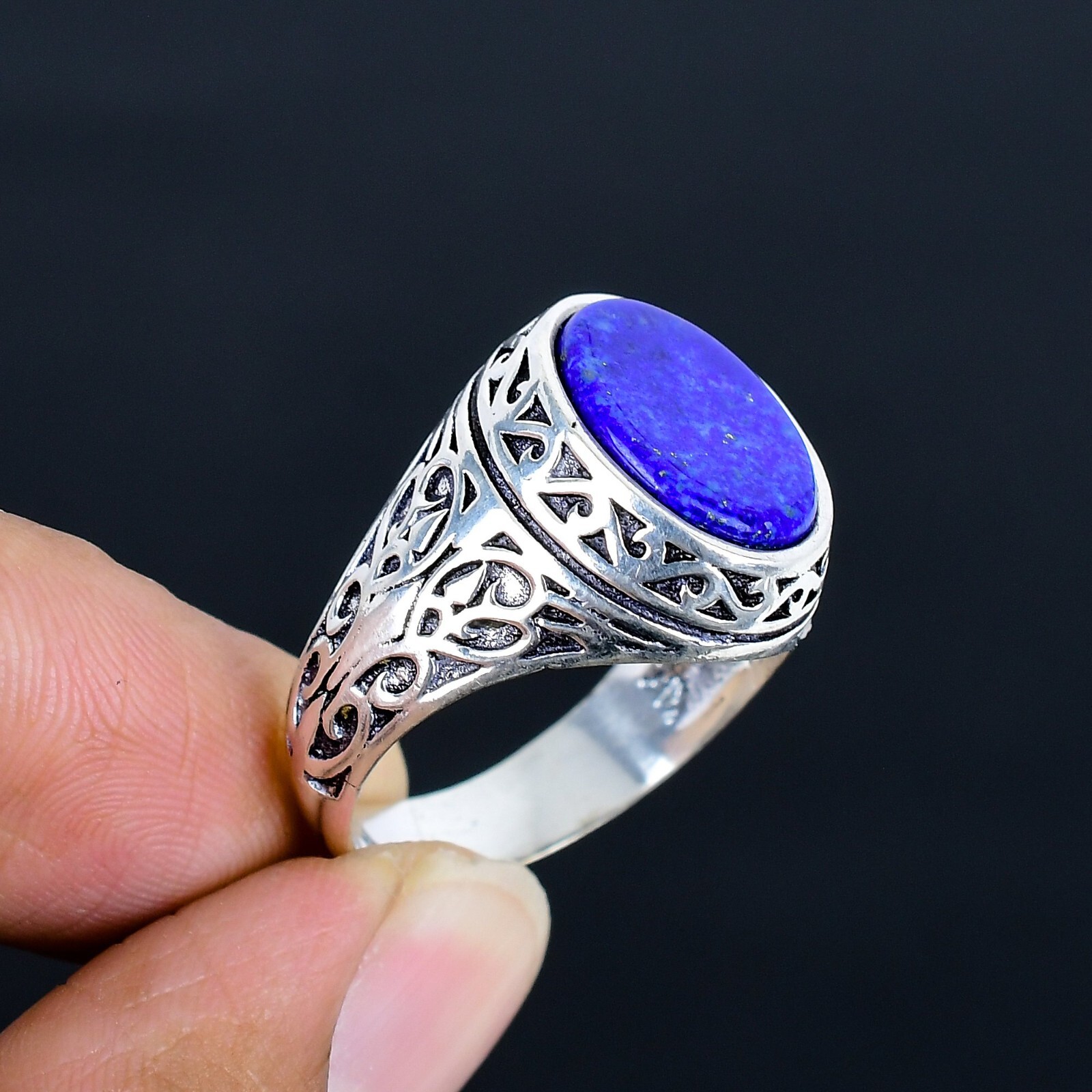 Lapis Lazuli Gemstone Ottoman Arabic Style Ring All Size Available LG-1119