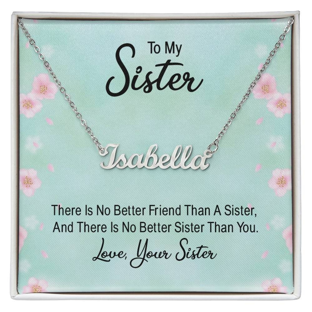 Personalized Sister Name Necklace Gift Custom Jewelry From Sister