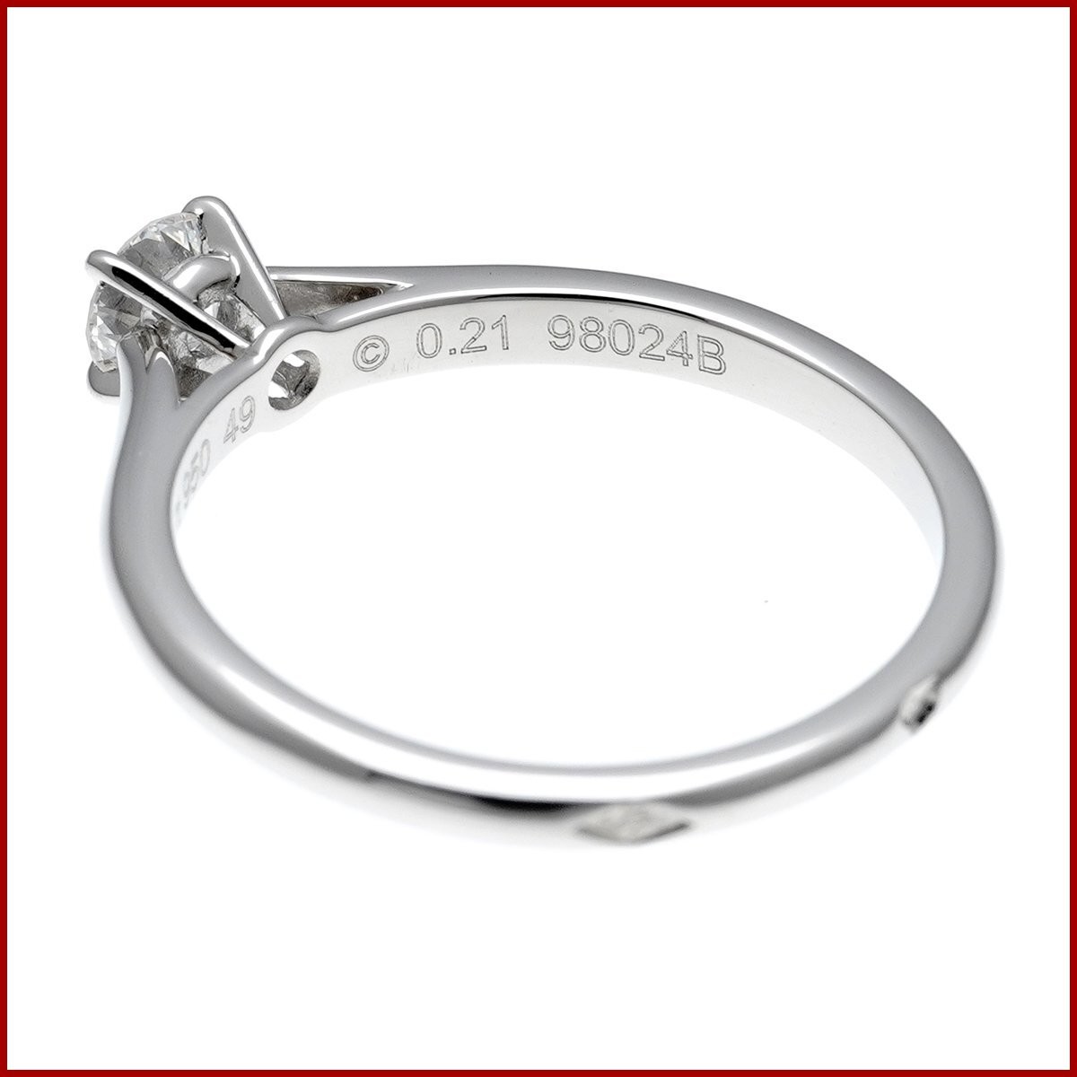 CARTIER 1895 Solitaire Ring Diamond 0.21ct Platinum 950 EU 49 / US 4.75 Auth