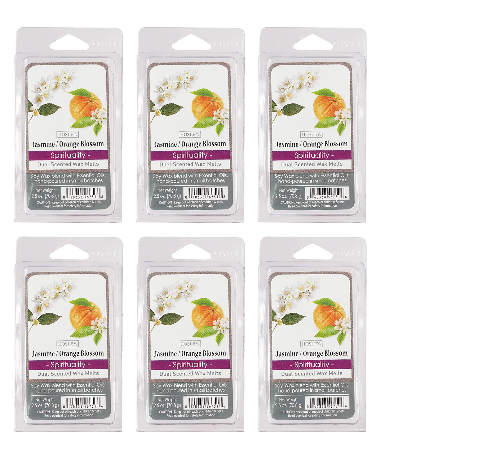 Hosley Set of 6 Jasmine Orange 2.5oz x 6 count, Blossom