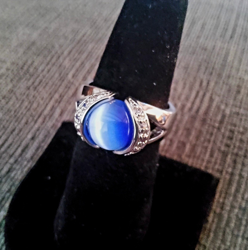 Park Lane Vault RING – Silver Band w/Swarovski + 3 Different Centers – SZ 10