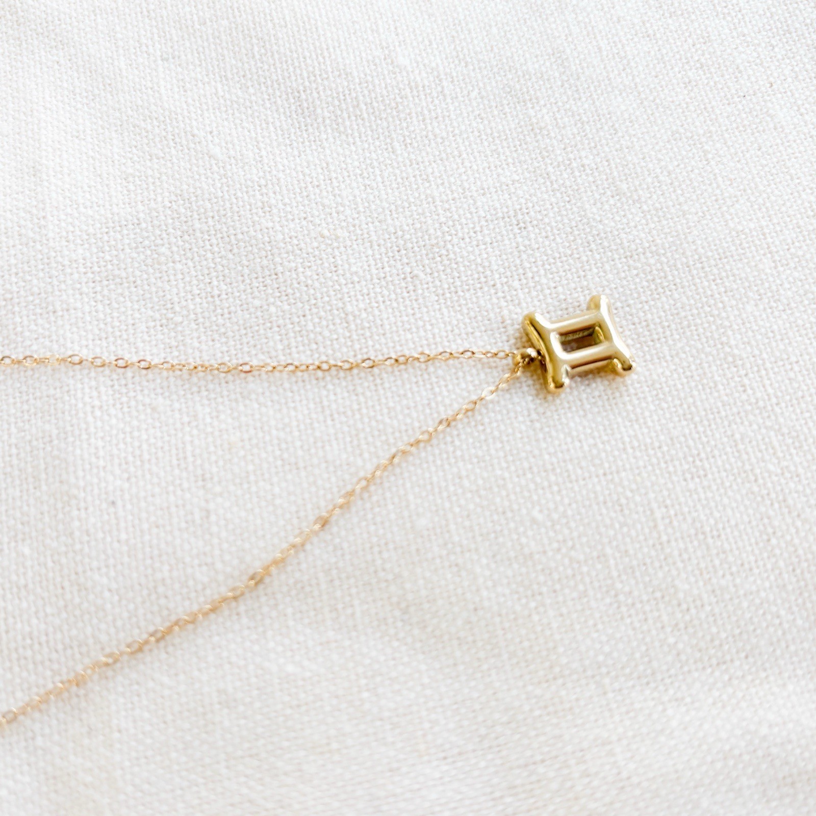 Gemini Bubble Gold Necklace Pendant Trendy Gift for Women