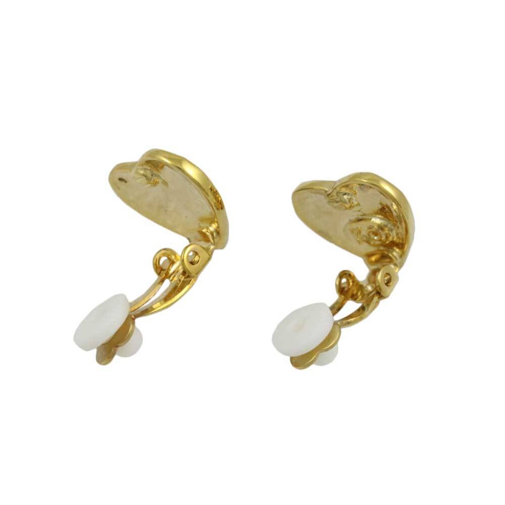 Gold Patriotic Red White Blue Heart Clip Earring – PRF354EC
