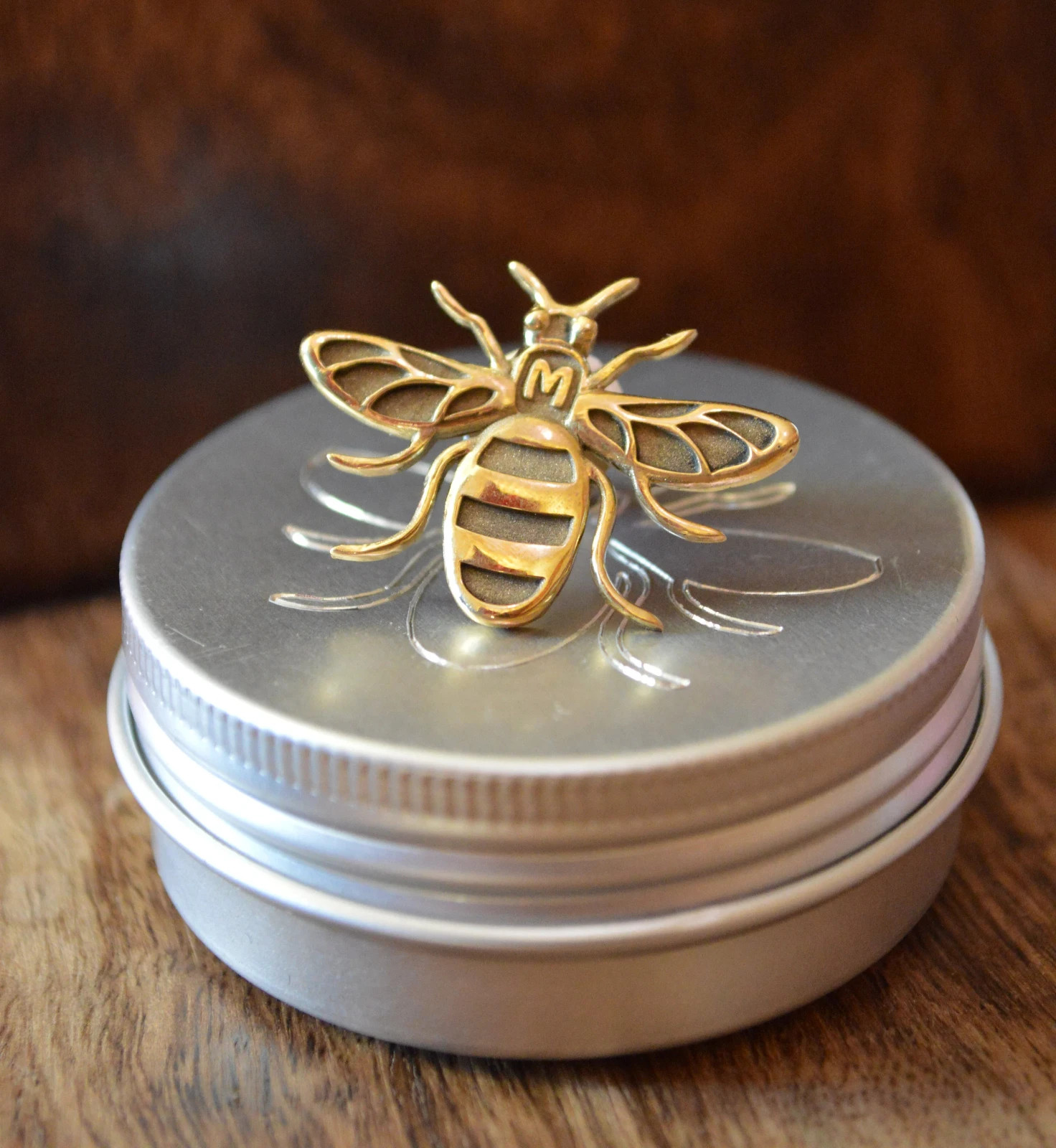 MancBee BRASS – the Manchester Bee pin / badge / brooch – Made in Manchester