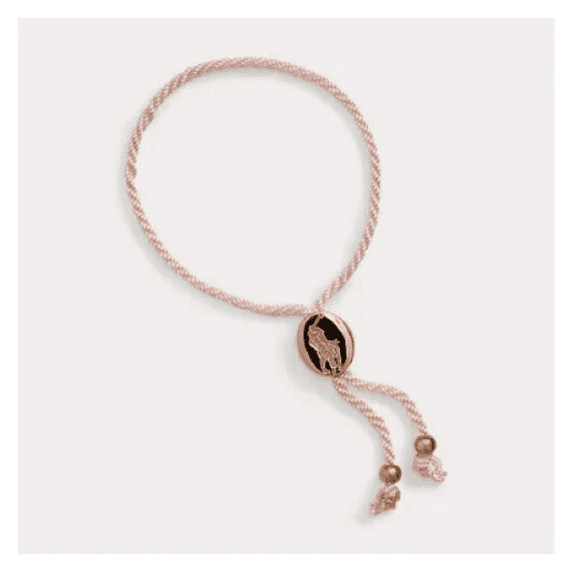 Polo Ralph Lauren Pink Pony Bolo Charm Cancer Awareness Bracelet BUY MORE & SAVE