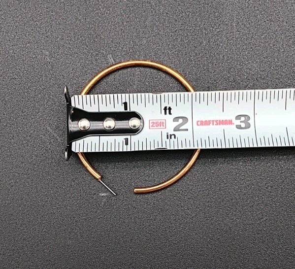 Thin Gold Hoop Earrings WITHOUT CLASP 2.25 Inches