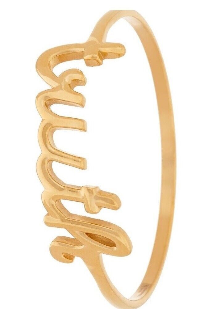 QVC Steel by Design Stainless Steel Average Truth Script Bangle
