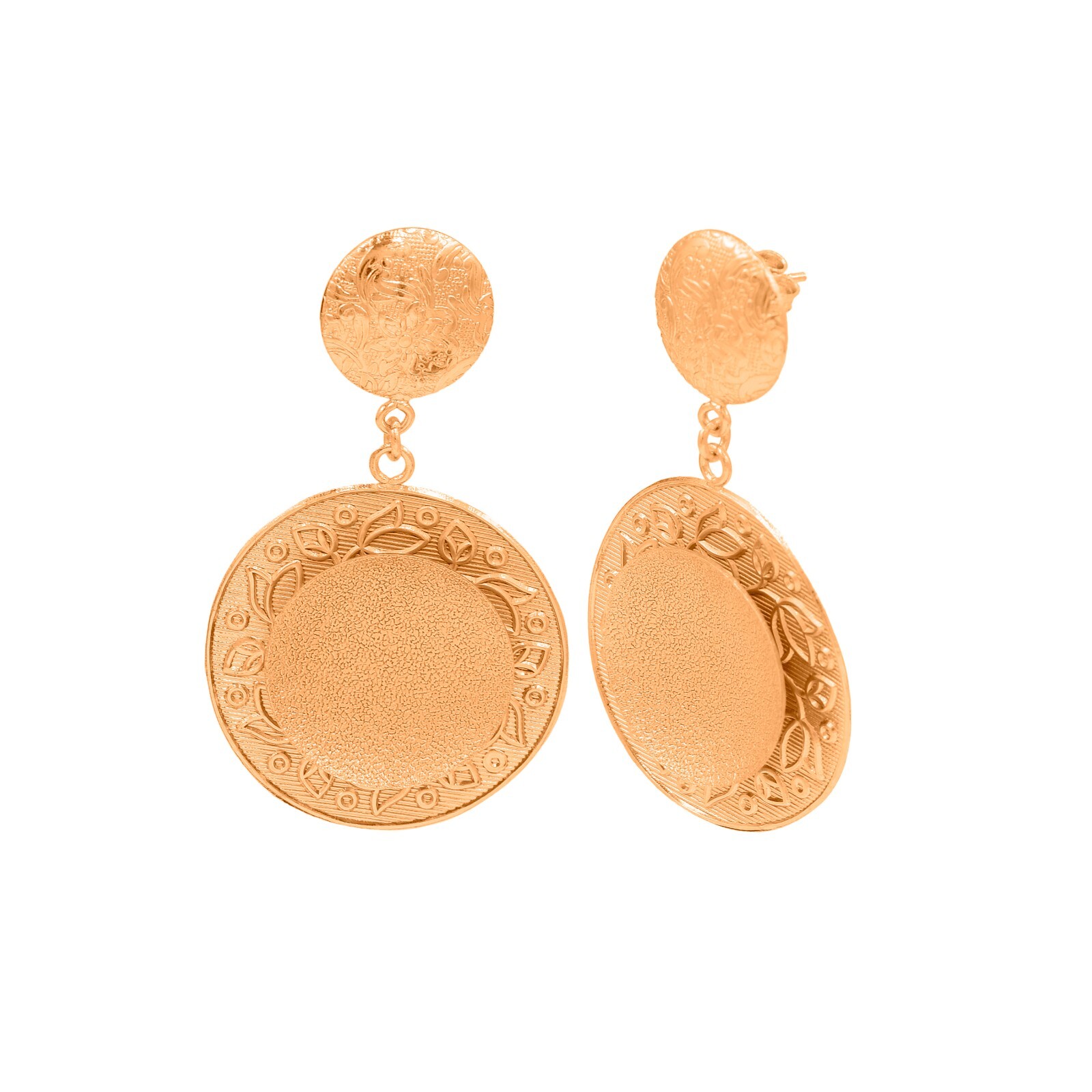 Plain Brass Dangles Handmade 18k Gold Plated Mayan Majesty Stud Earrings For Her