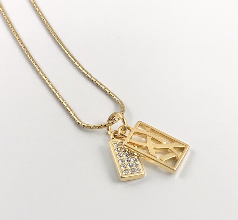 Brighton Meridian Zenith Gold Plated Crystal Charm Necklace 27 In. #652