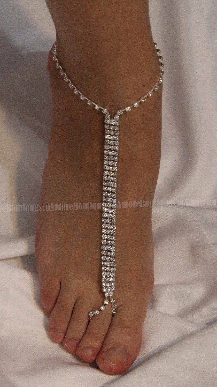 2 Wedding Rhinestone Foot Jewelry Barefoot Sandals Anklet