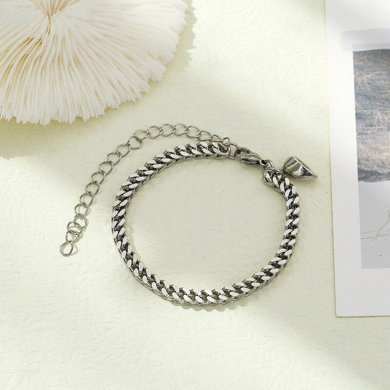 Couple Matching Bracelet Jewelry Heart Shape Magnetic Stainless Fashion Jewelry