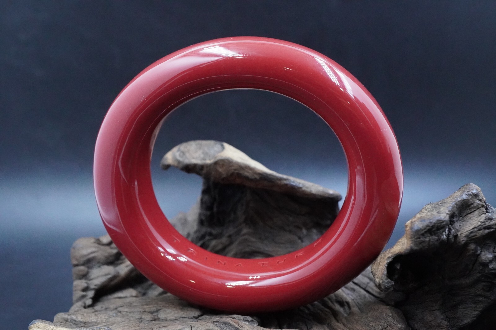 TRINA TURK Red/Pink Chunky Wide Bold RESIN Bangle Bracelet Fit a 7” Wrist