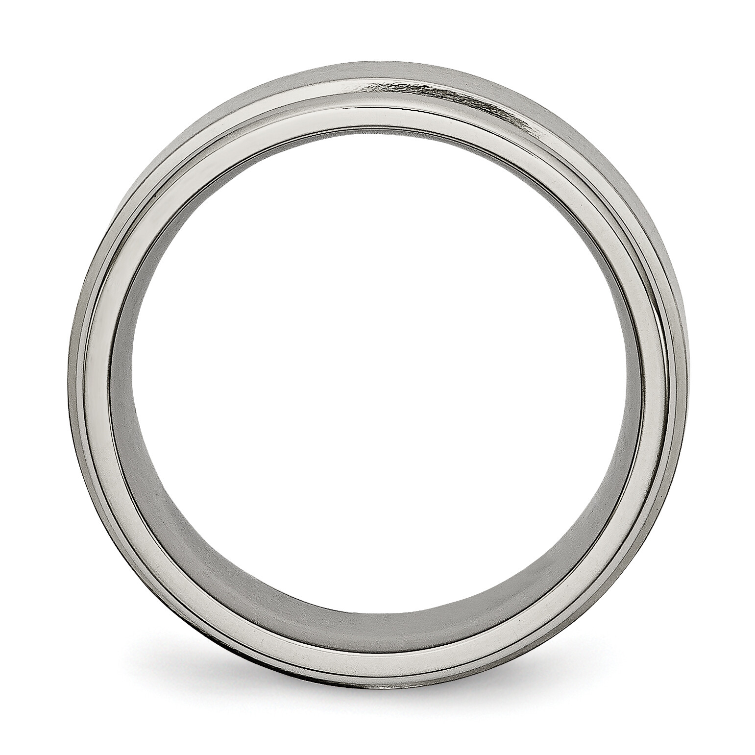 Chisel Titanium Brushed Center 8mm Ridged Edge Band TB11