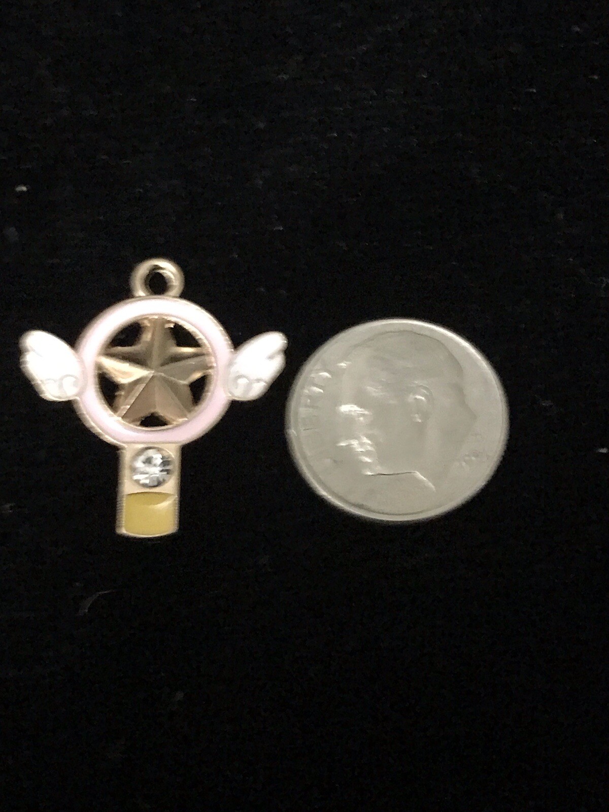 Wings Circle Star Design Enamel Bangle Pendant charm K9