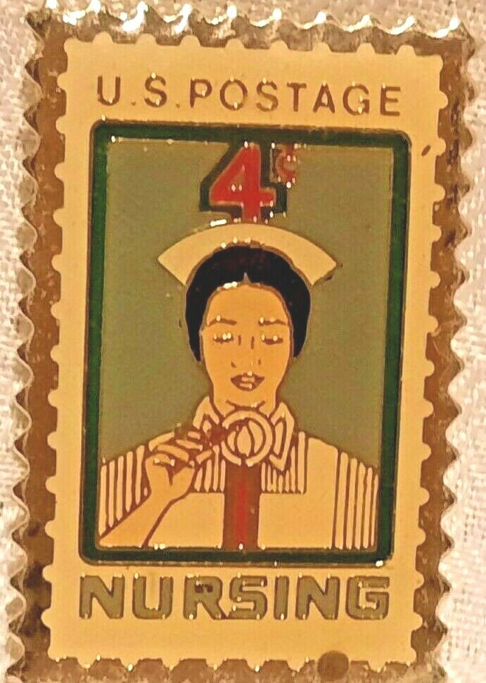 Nursing Metal Brooch Pin – US Postage Stamp Vintage 4 cent stamp graphic