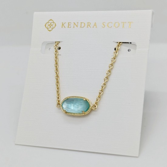 New Kendra Scott Elaina Adjustable Gold Chain Bracelet In Light Blue Illusion