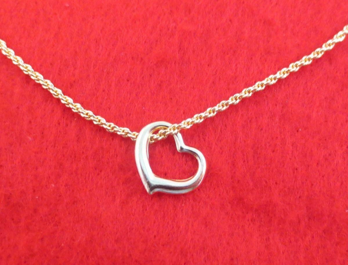 14 KT GOLD EP 24″ 1.4MM ROPE CHAIN NECKLACE WITH FLOATING HEART