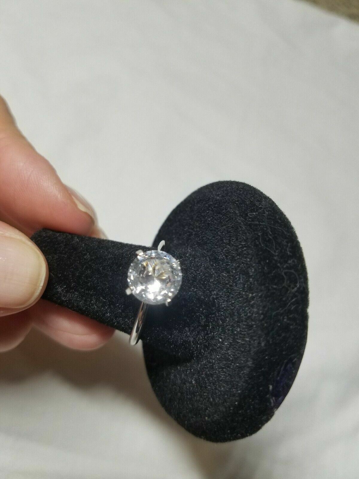 2.00ct CZ White Zirconia Solitaire Sterling Silver Ring Sz 8