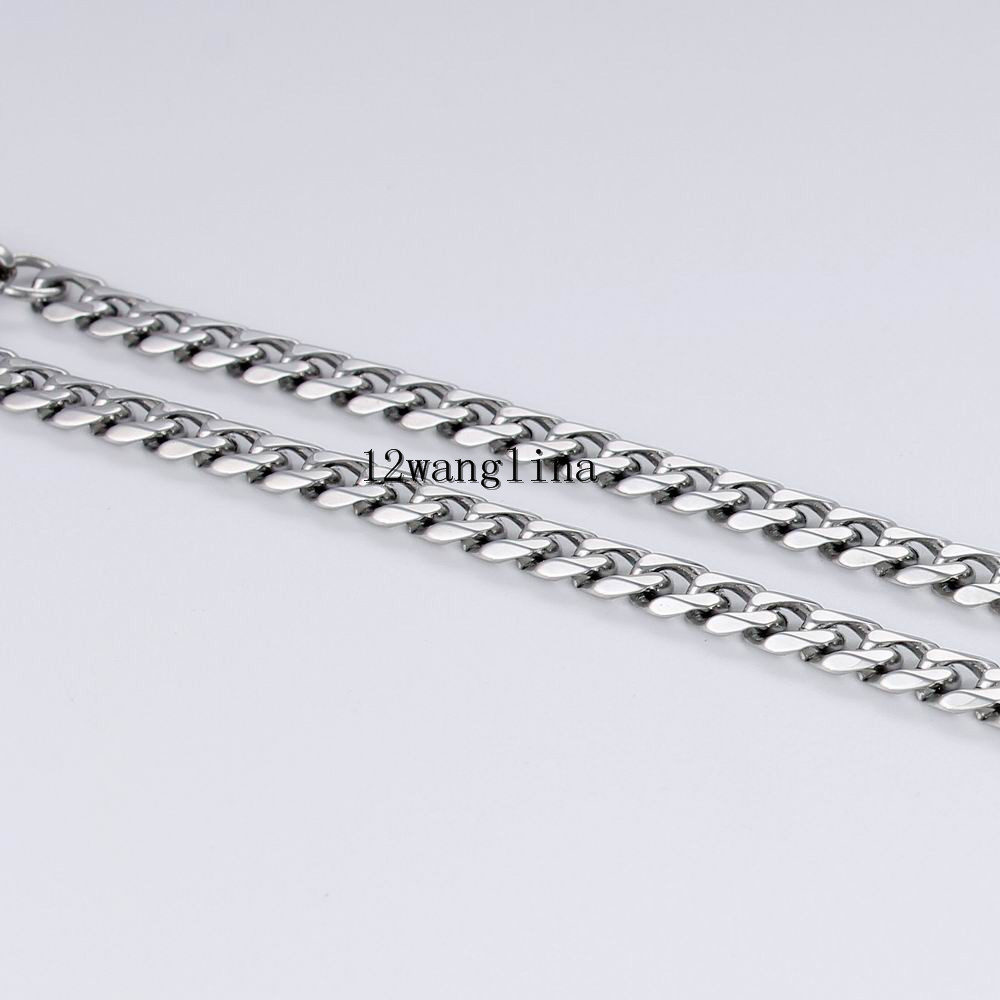 18-36” MEN Stainless Steel 3/5/7/9/11mm Silver Tone Cuban Curb Chain Necklace