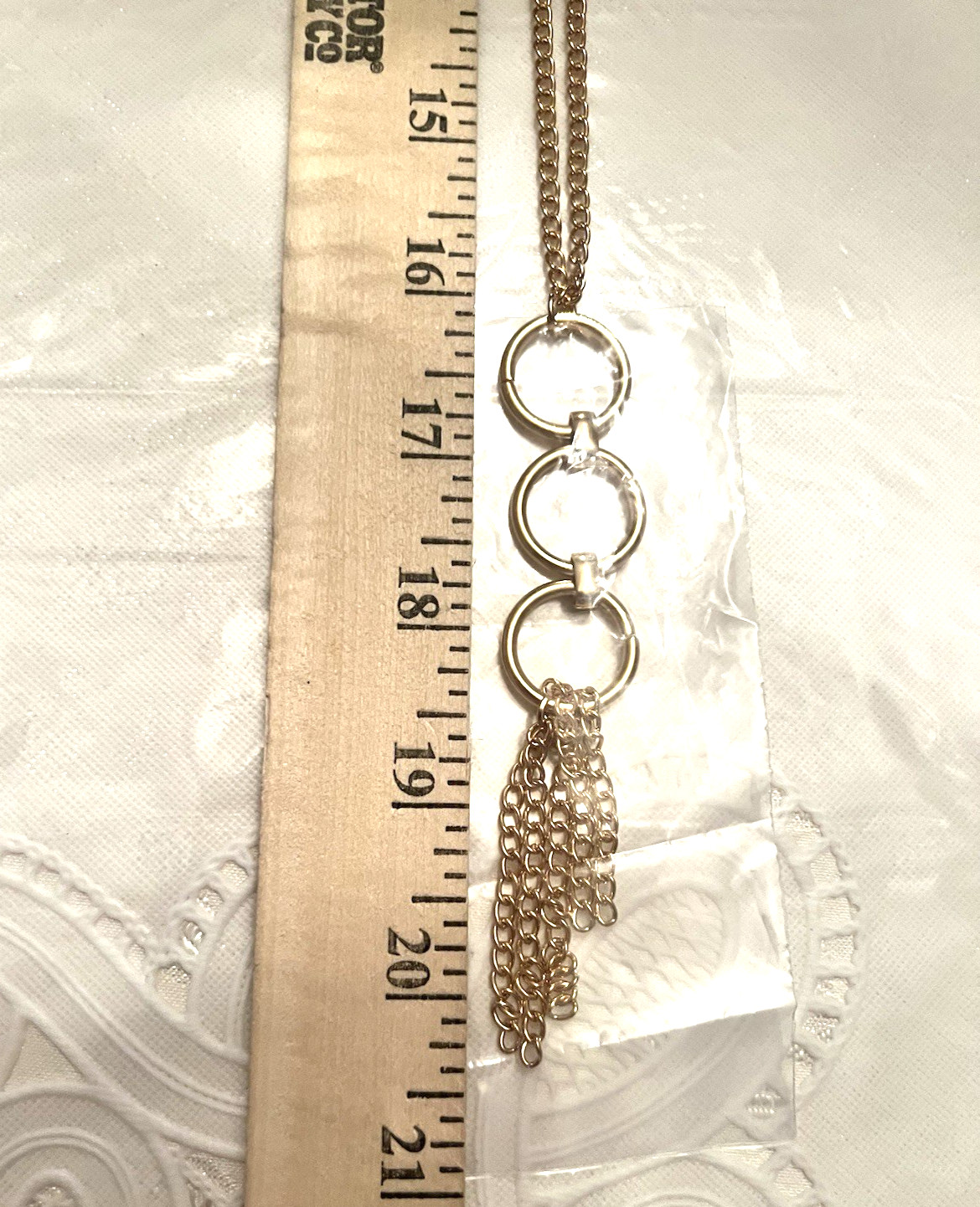 REPLACEMENT GOLD TONE DETACHABLE NECKLACE FOR DRESS OR BLOUSE NEW IN PACKAGE