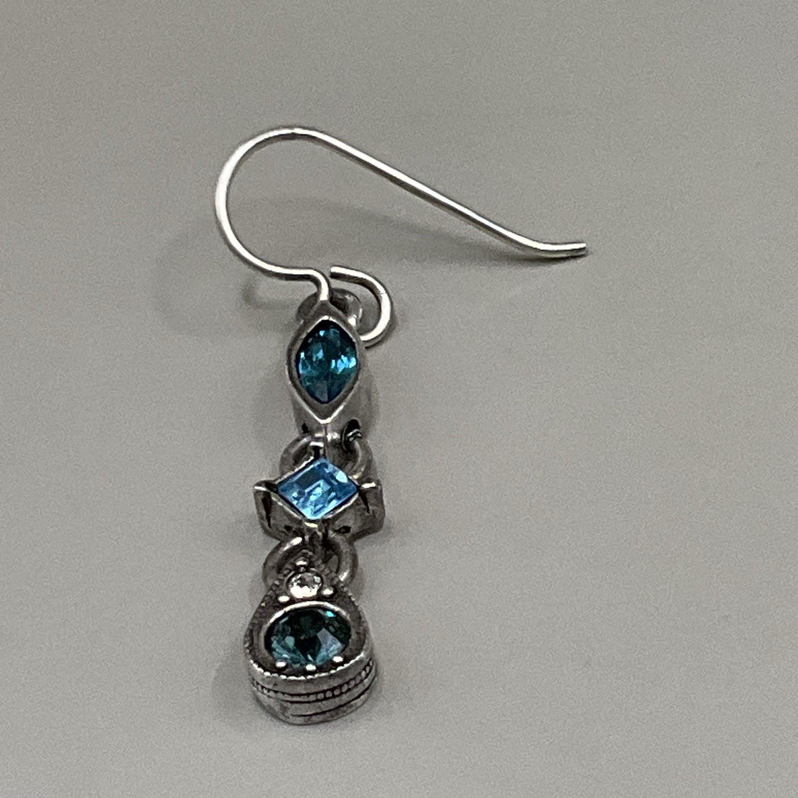 Patricia Locke Single Earring Pierced Silver Plated Swarovski Crystals 2004