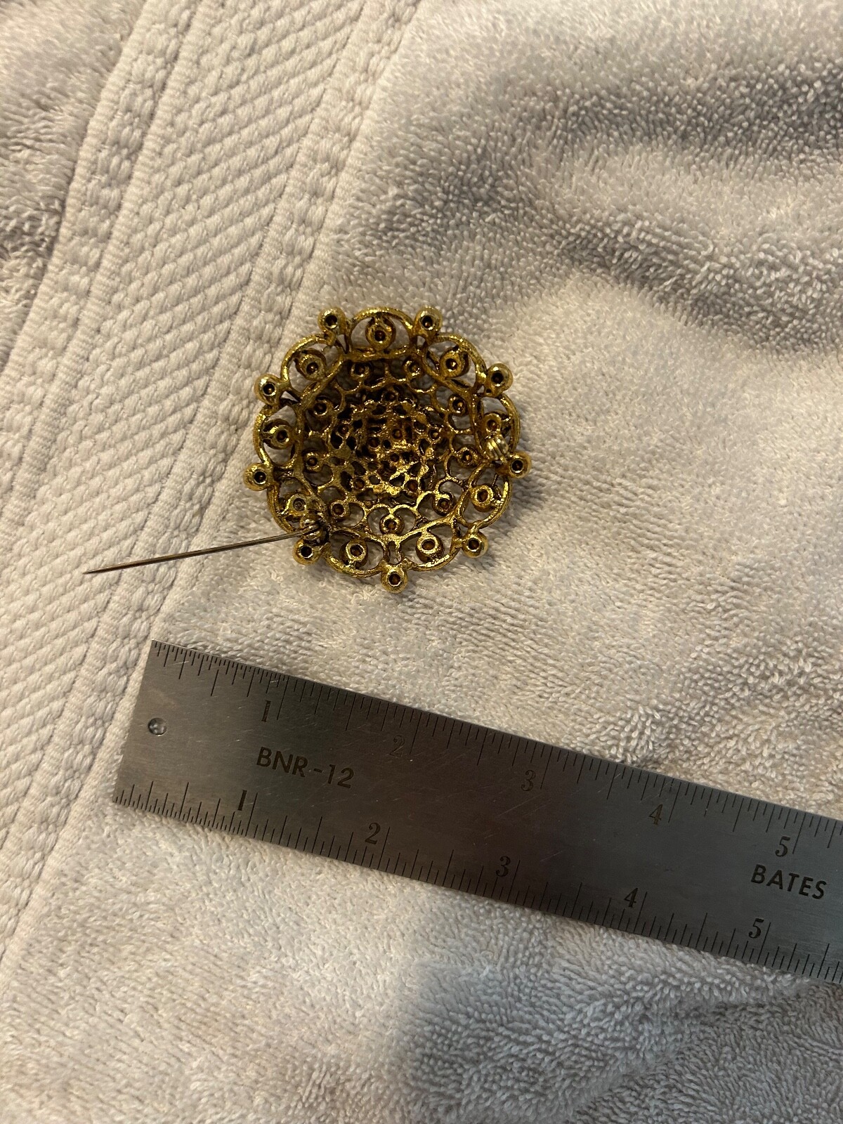 Vintage Yellow / Clear Rhinestone Pin