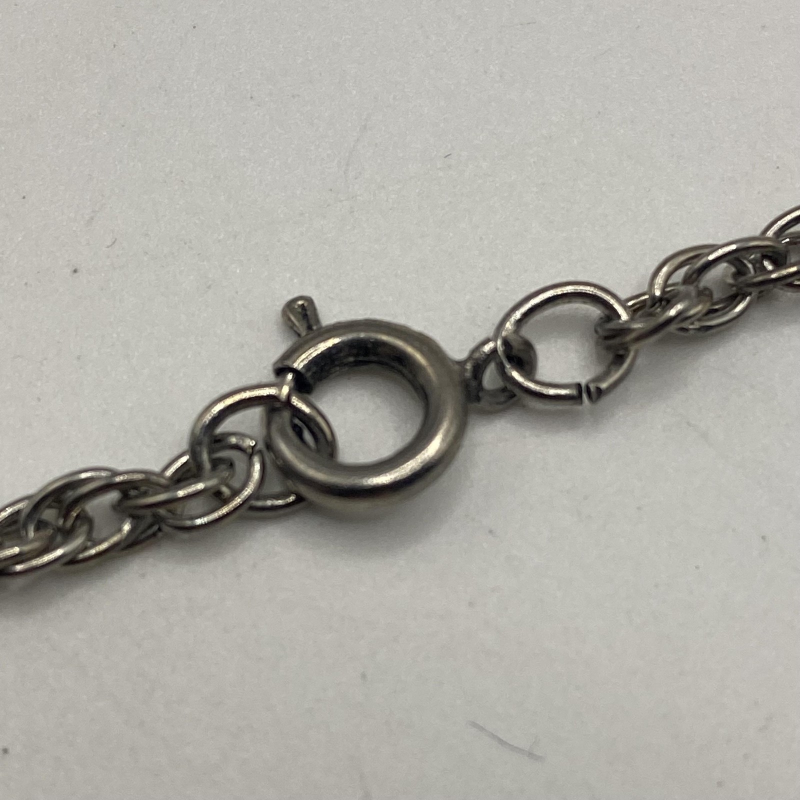 Silver Tone Rope Chain Necklace Spring Ring Clasp 23 In Unisex Fashion Jewelry