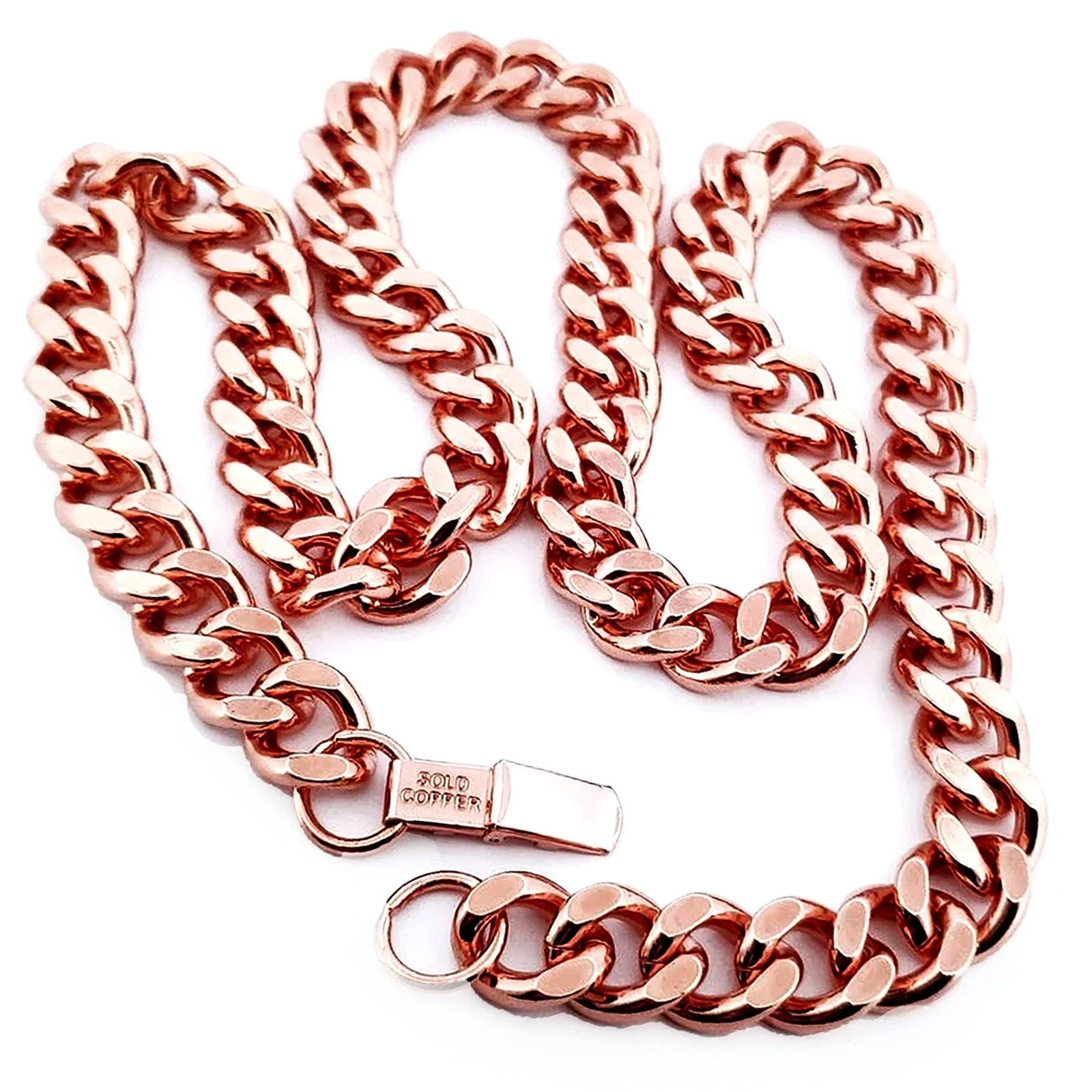 14mm Rose Gold Cuban Link Chain Necklace 316L Stainless Steel Miami Hip Hop