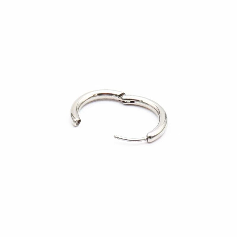 Womens 316L Surgical Steel Round Huggie Hoop Earrings Trendy Jewelry 8-20mm 2Pcs