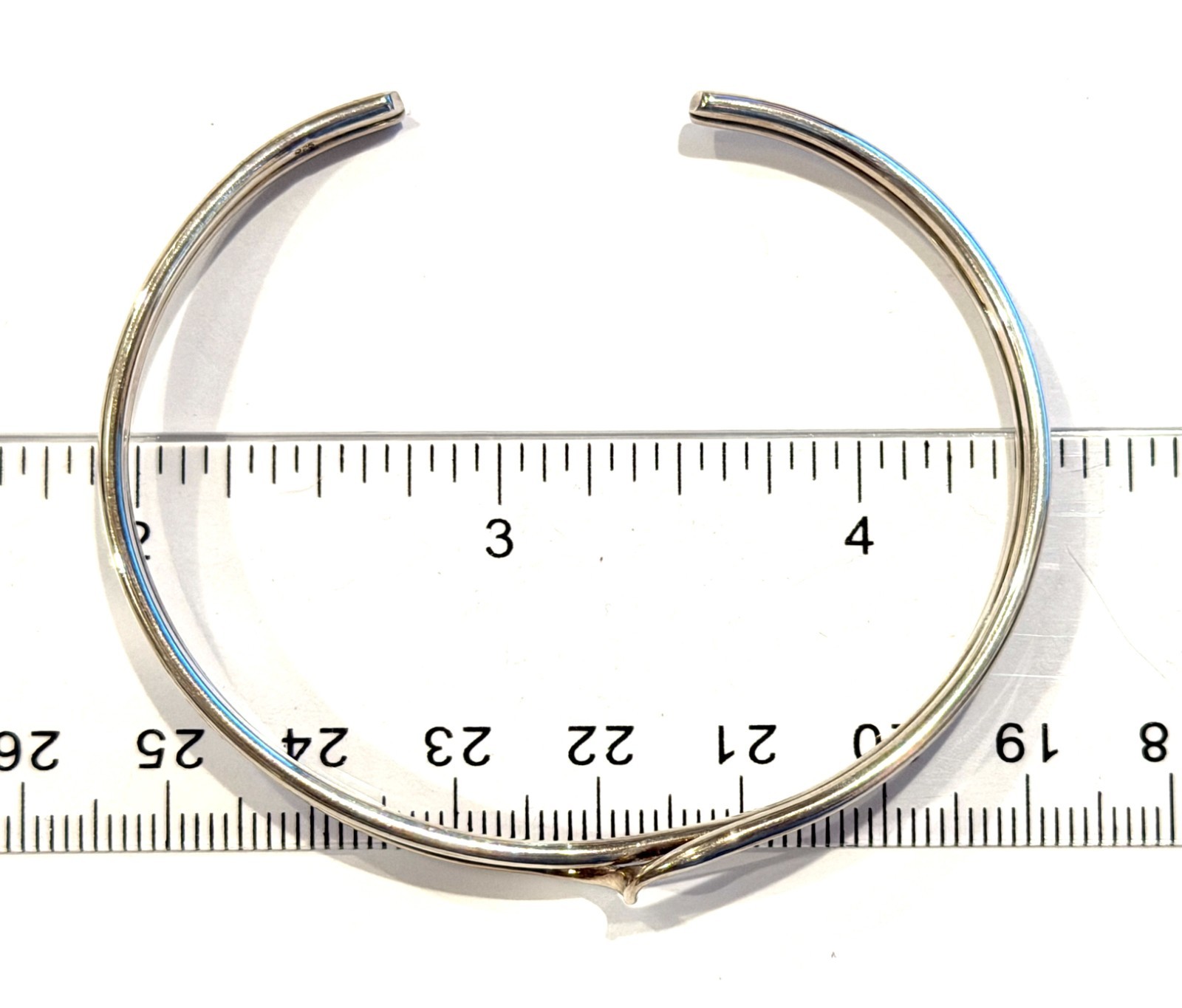 Wave Style Sterling Silver Bangle Bracelet Fits like 6.5″ Cape Cod Bracelet #1