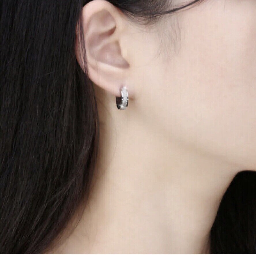 Huggie Hoop Earrings Gold Silver Stainless Steel Men Women – Pair