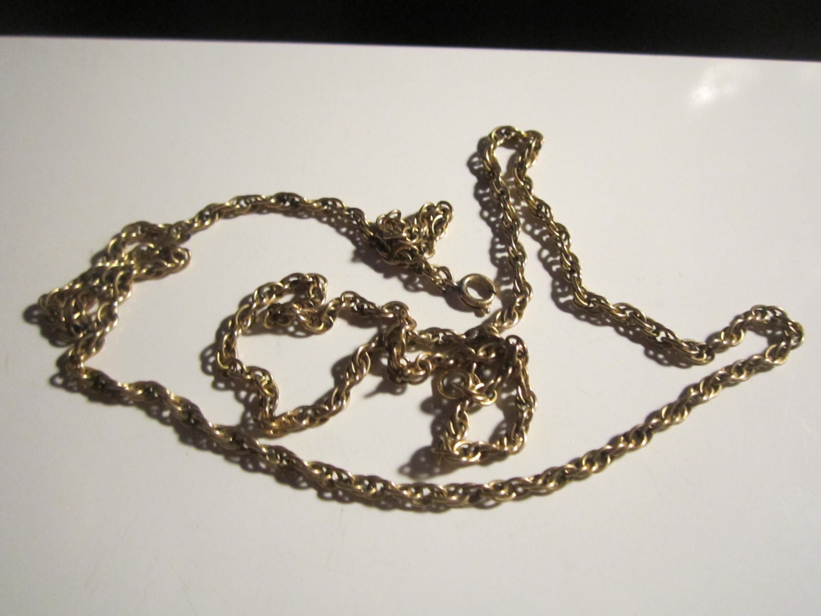 12K GOLD FILLED ROPE CHAIN NECKLACE 7 GRAMS 20″ LONG- AG