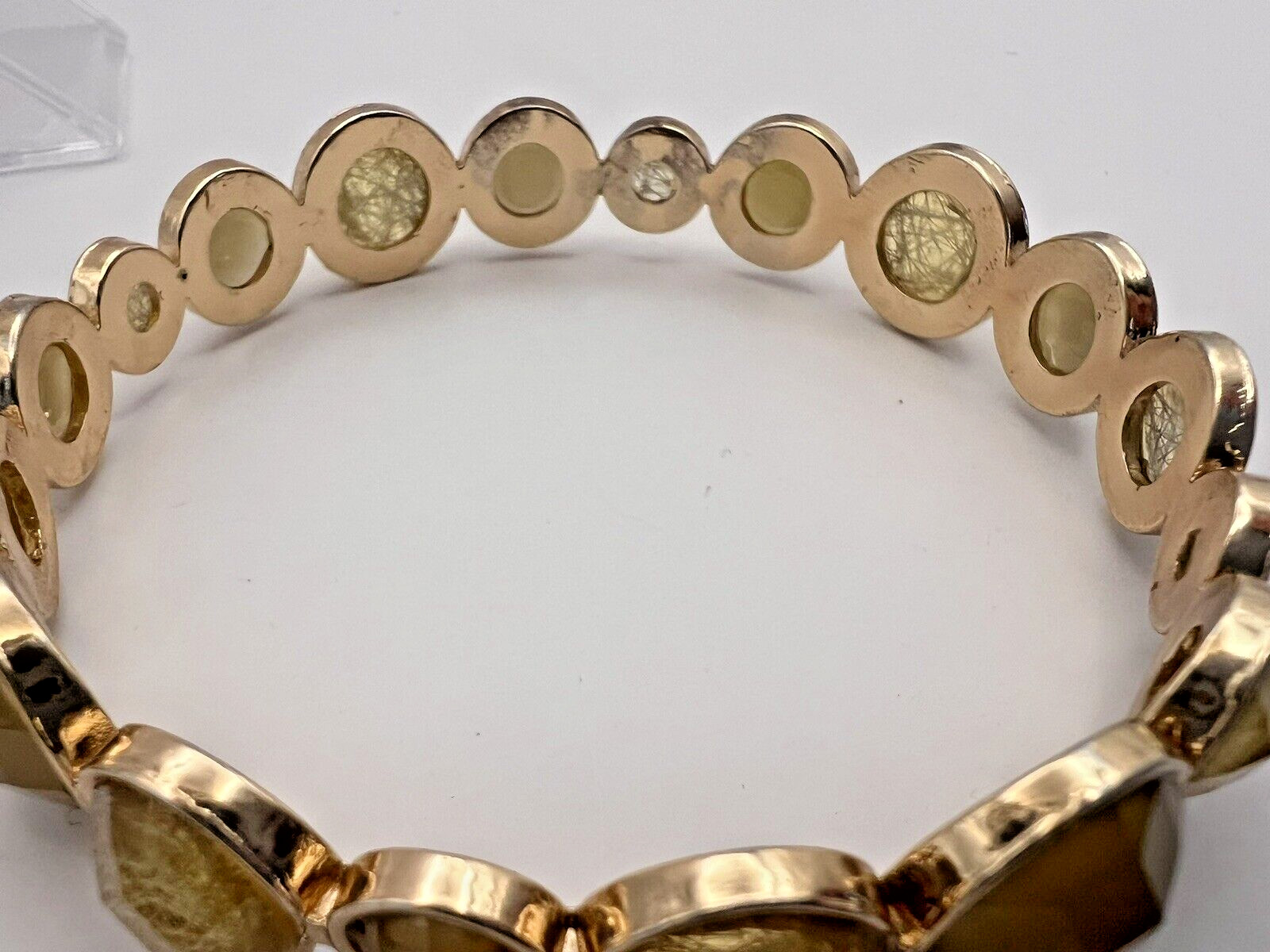 Set of 3 Bangle Bracelets Gold Tone Fashion Jewelry Open Back Rhinestones