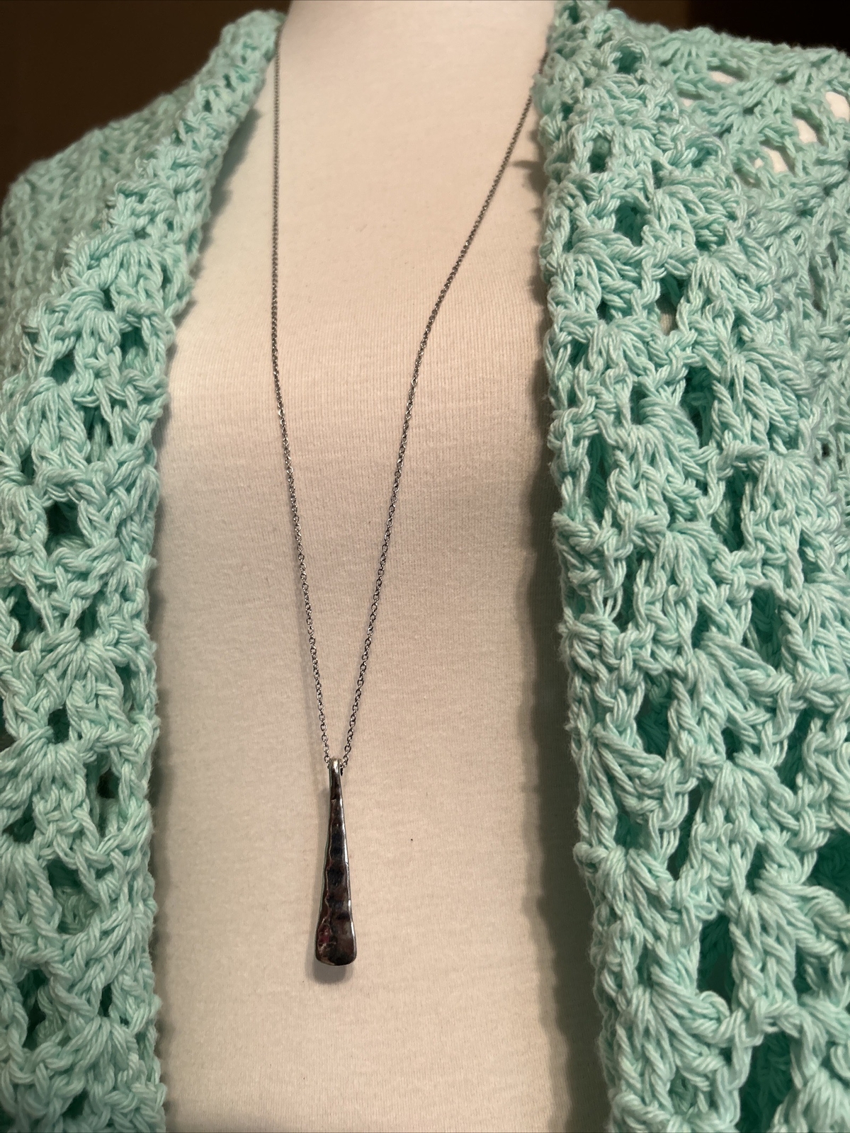 Extra Long Necklace with Bar Pendant Layering Necklace 36″