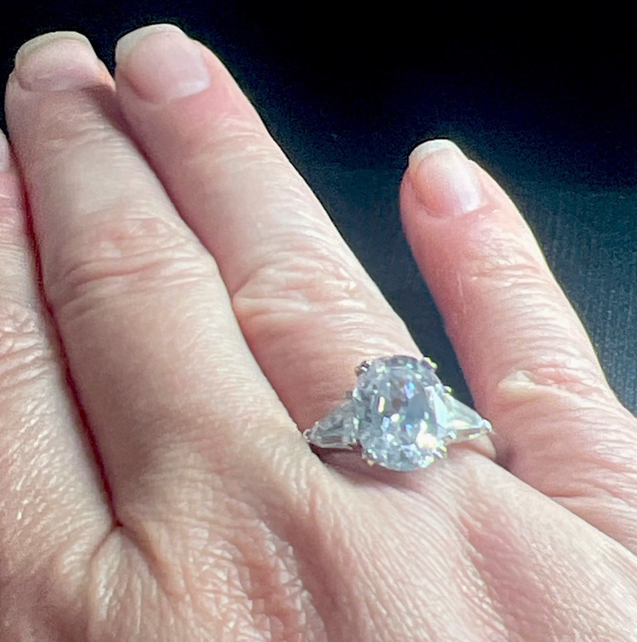 Epiphany QVC Diamonique Oval Cut 100 Facet 5.50 ct tw 925 Ring 10 Bridal Promise