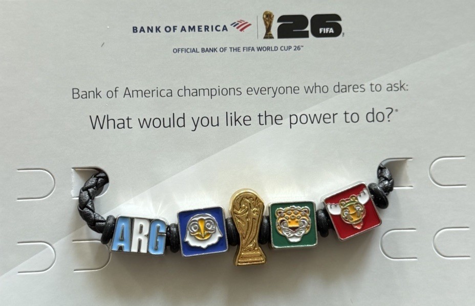 FIFA World Cup 26 Bank of America RARE ARGENTINA braided Charm Bracelet