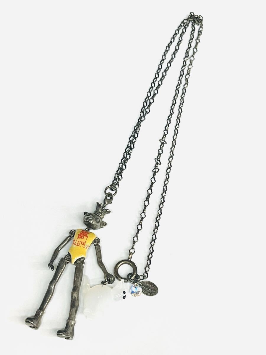 Servane Gaxotte Cat Doll & Cat Necklace Silver Fashion Accessories France
