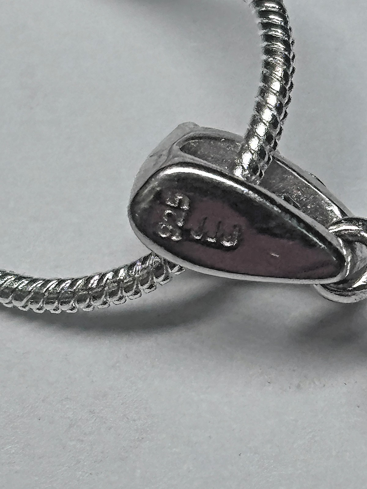 Sterling Silver CZ Infinity Pendant Snake Chain Necklace 7.4g 20in