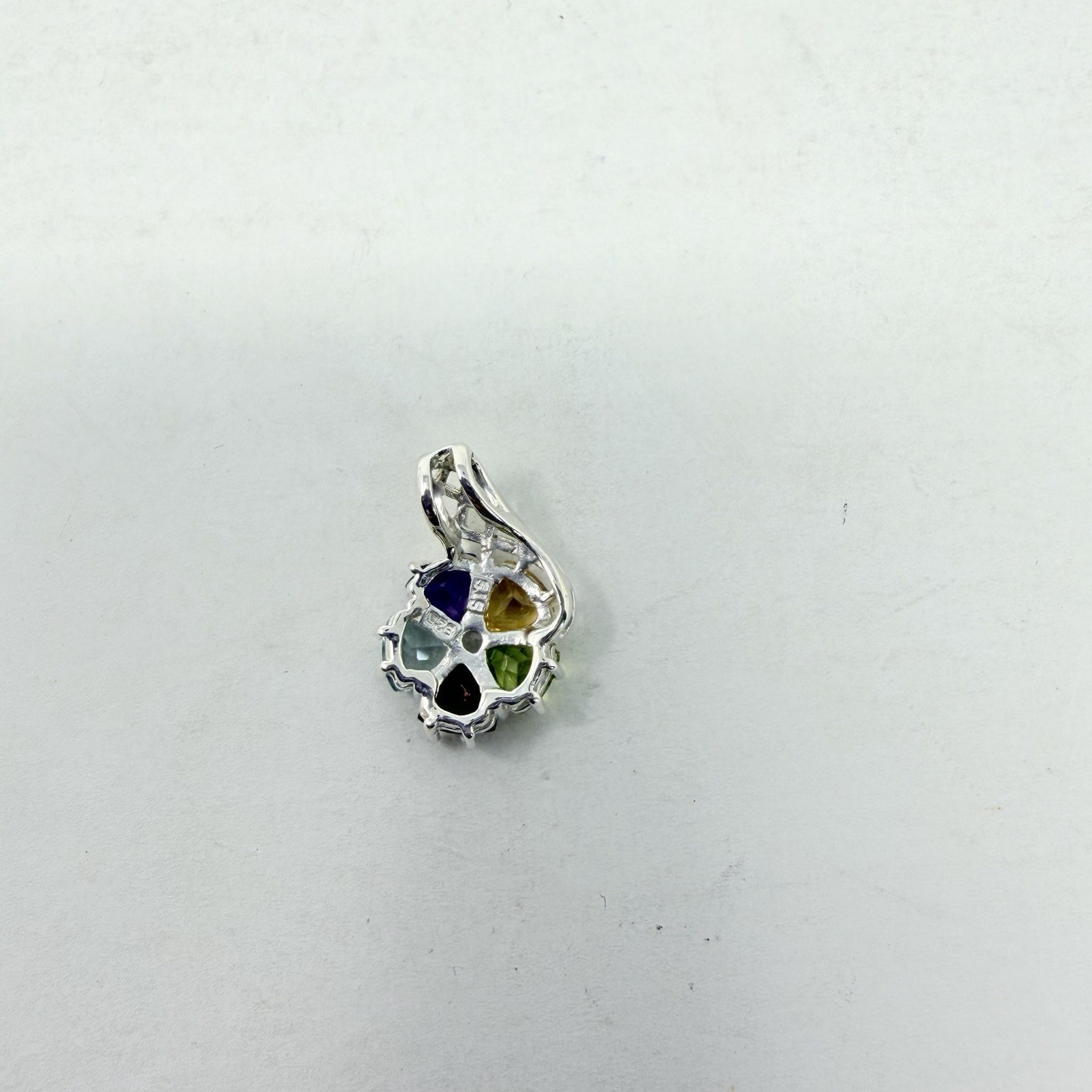 Shop LC Multi Gemstone Pendant without Chain and Ring Set Sterling Silver 5312