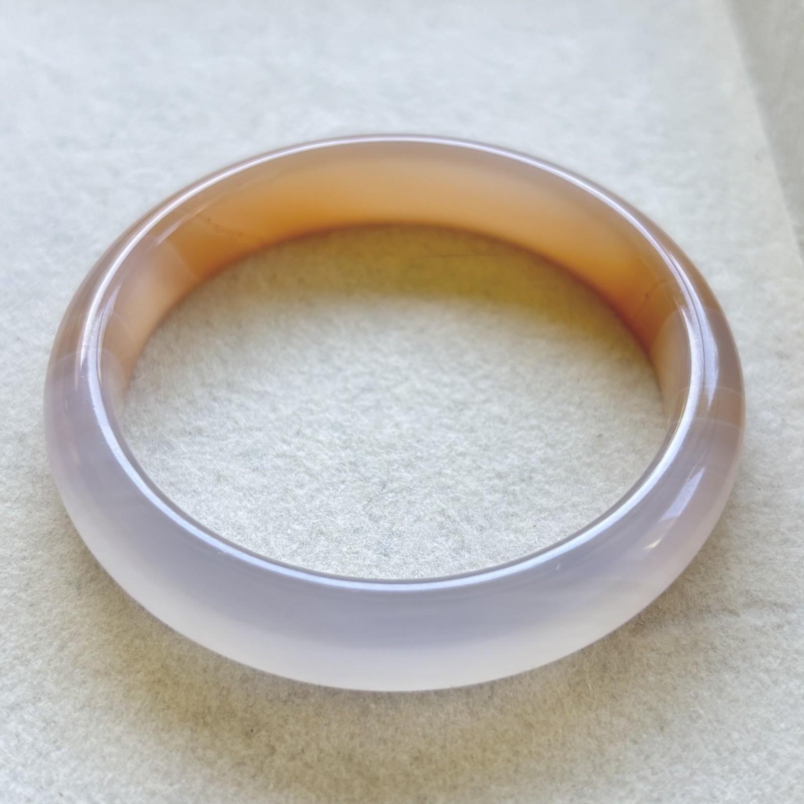 54mm Natural Beige Lace Agate Carnelian Bangle Banded Crystal Healing Bracelet