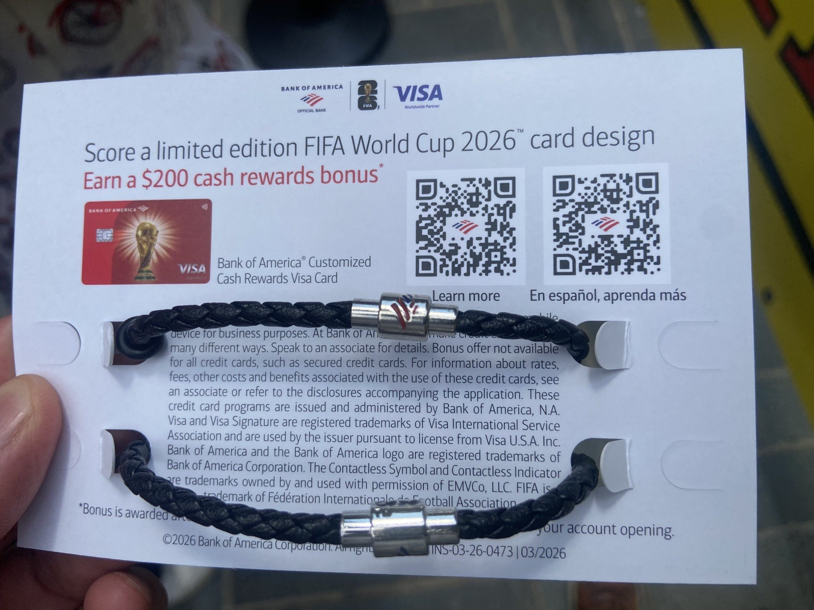 Two 2026 FIFA World Cup Bank Of America Charm Bracelet New York City Large black